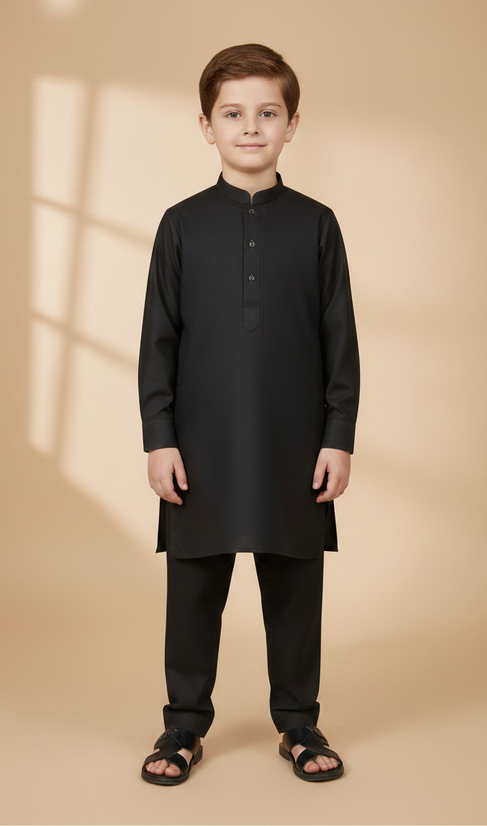Boys Black Shalwar Qameez Set