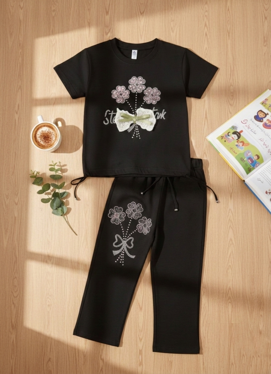 Black stone work Co-ord set
