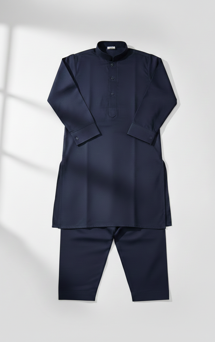 Boys Navy Blue Shalwar Qameez Set
