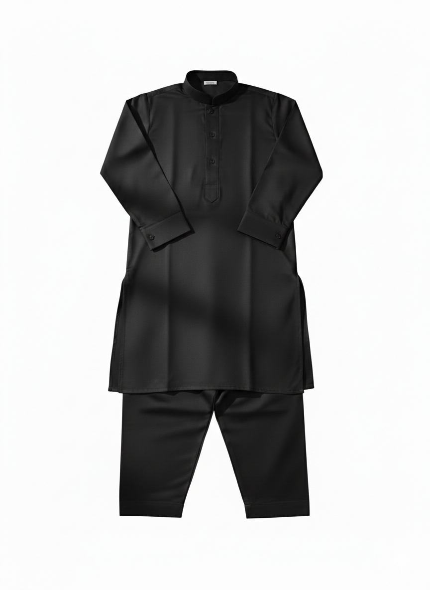 Boys Black Shalwar Qameez Set