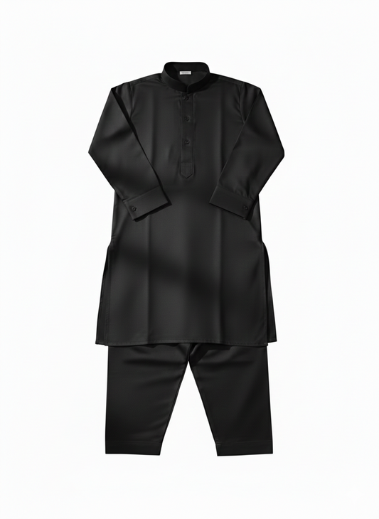 Boys Black Shalwar Qameez Set