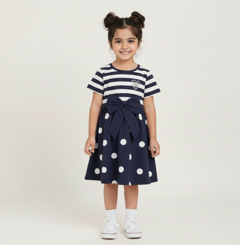 Navy Blue Cotton Frok