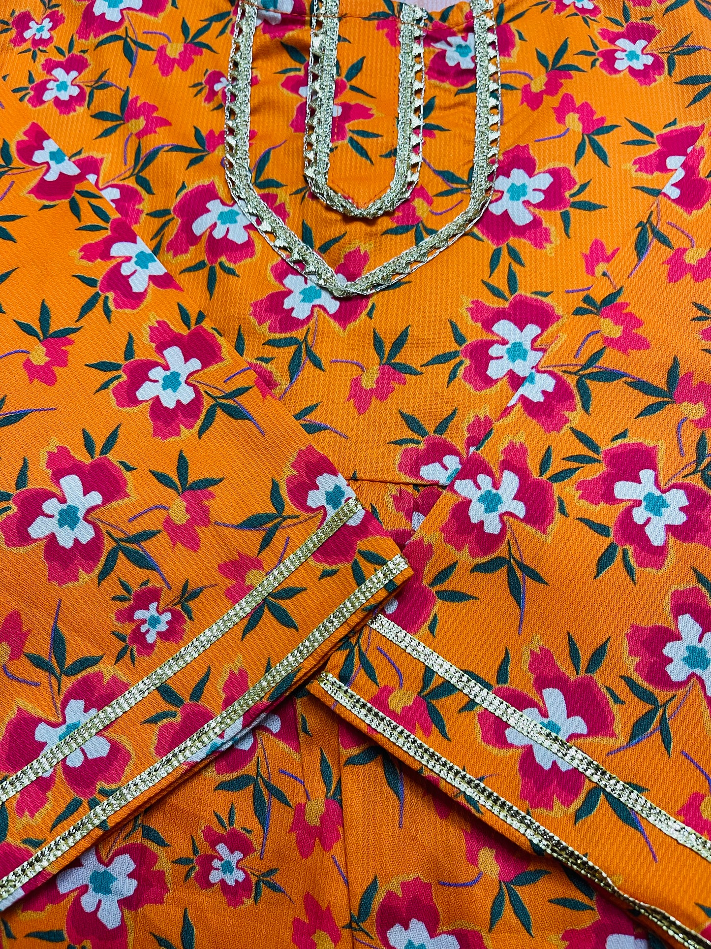 Floral Printed Frok & Trouser Set