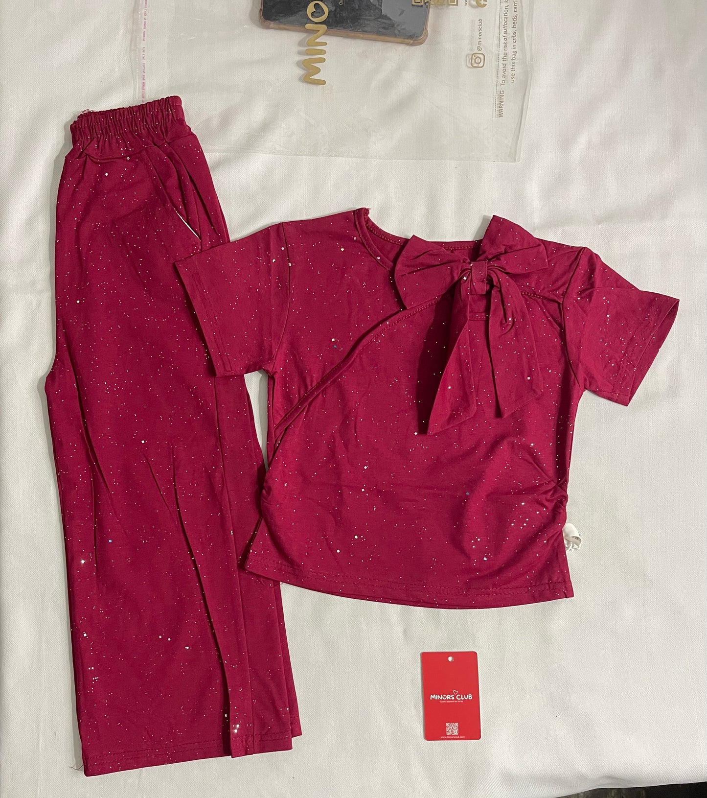 Maroon Embellished Co-ord Set